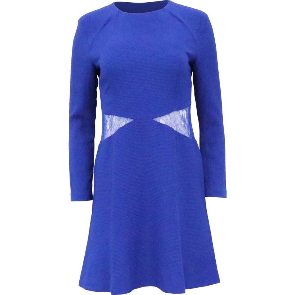 Sandro Lace Cutout Dress Blue Women's Size 1 (US 4) Excellent Used Condition